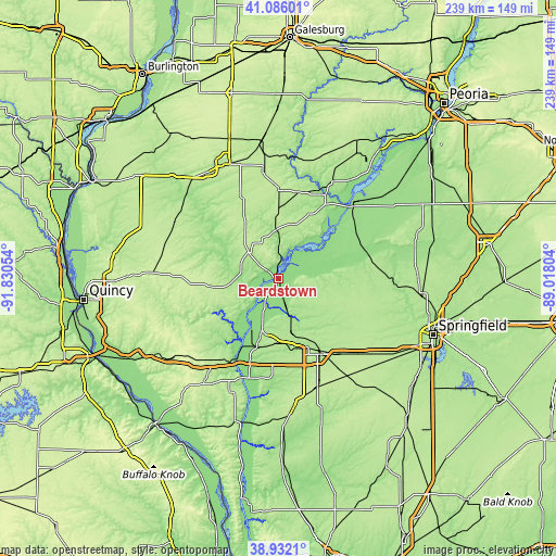 Topographic map of Beardstown