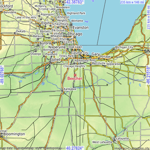 Topographic map of Beecher