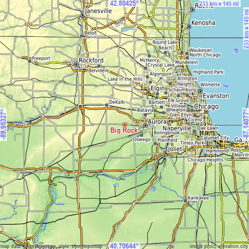 Topographic map of Big Rock