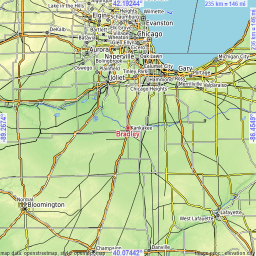 Topographic map of Bradley