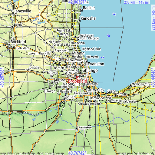 Topographic map of Brookfield