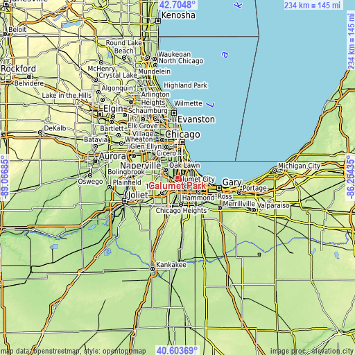 Topographic map of Calumet Park