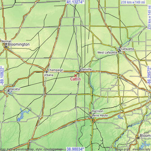 Topographic map of Catlin