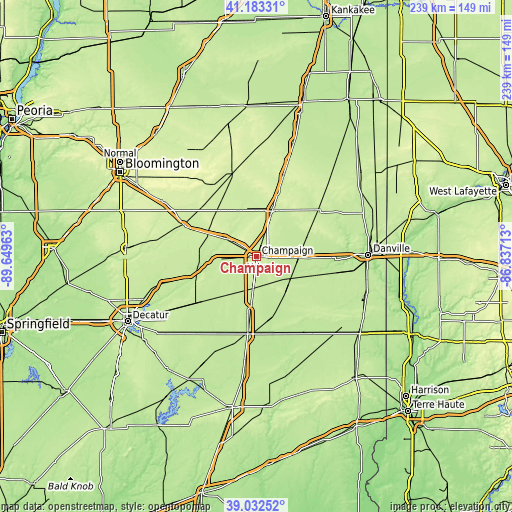 Topographic map of Champaign