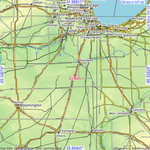 Topographic map of Clifton