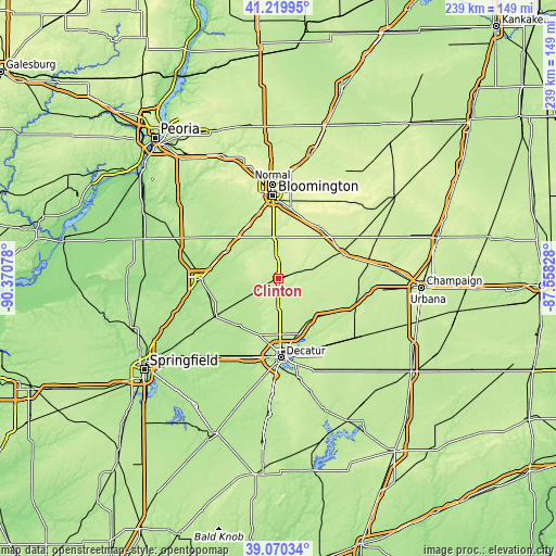 Topographic map of Clinton