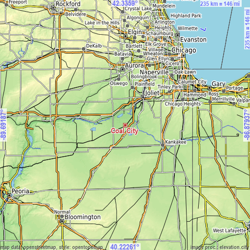 Topographic map of Coal City