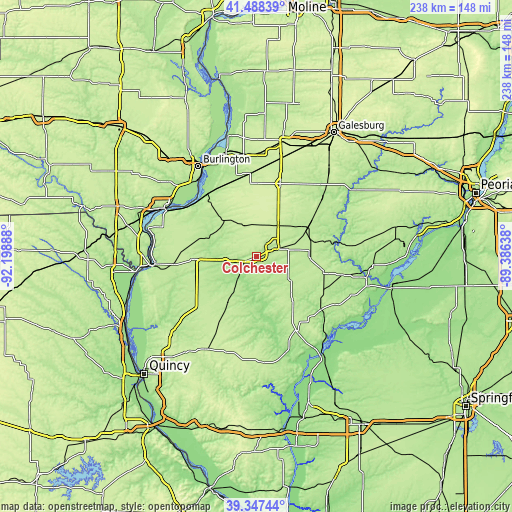 Topographic map of Colchester