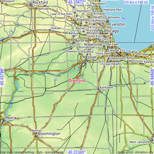 Topographic map of Diamond