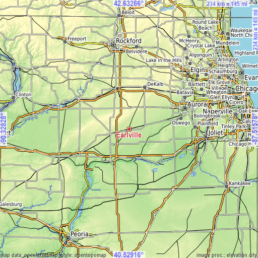 Topographic map of Earlville