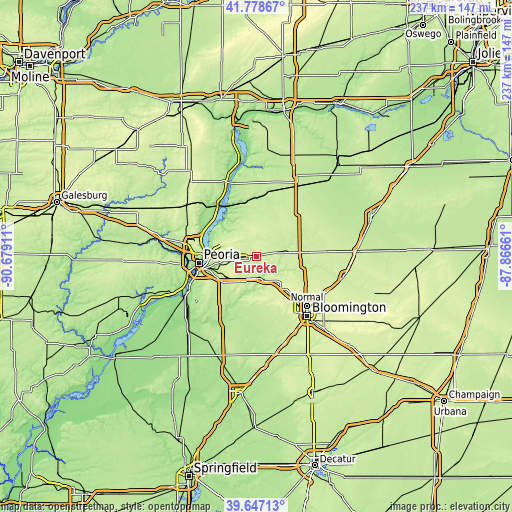 Topographic map of Eureka