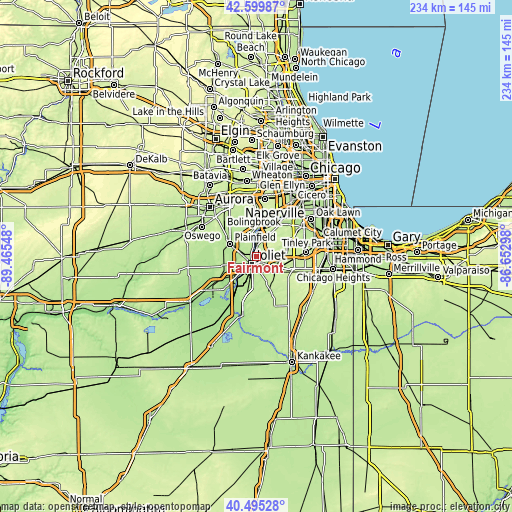 Topographic map of Fairmont