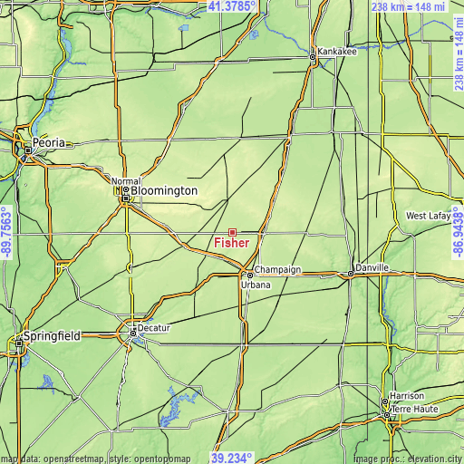 Topographic map of Fisher