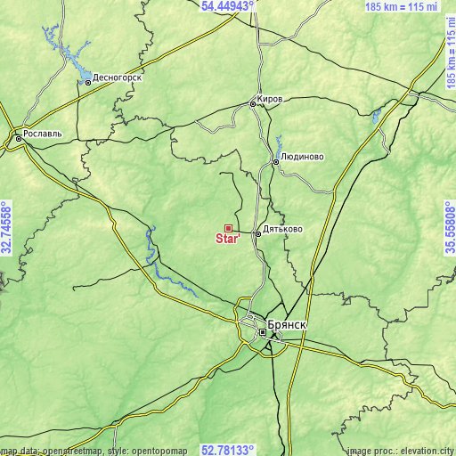 Topographic map of Star’