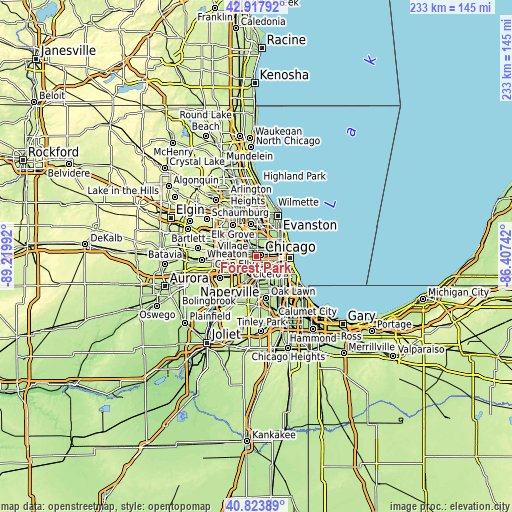 Topographic map of Forest Park