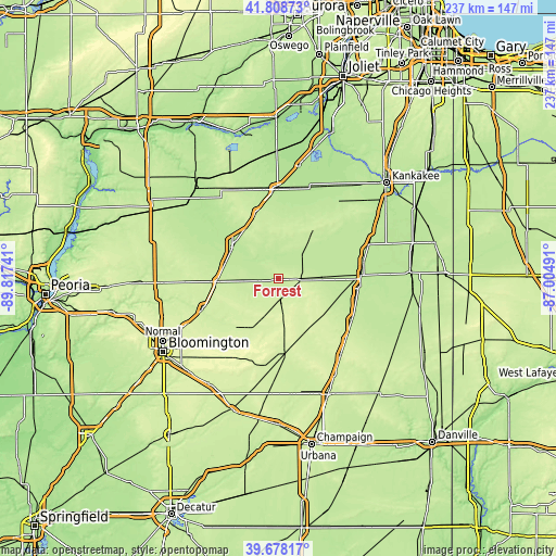 Topographic map of Forrest