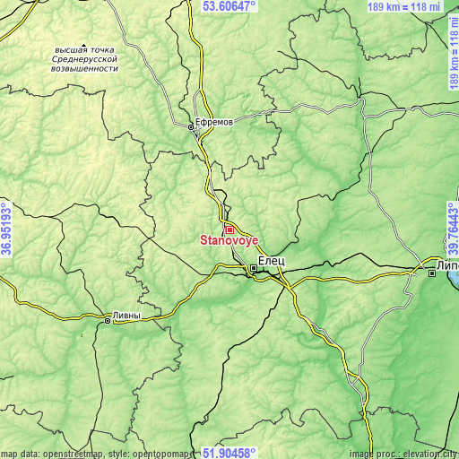 Topographic map of Stanovoye