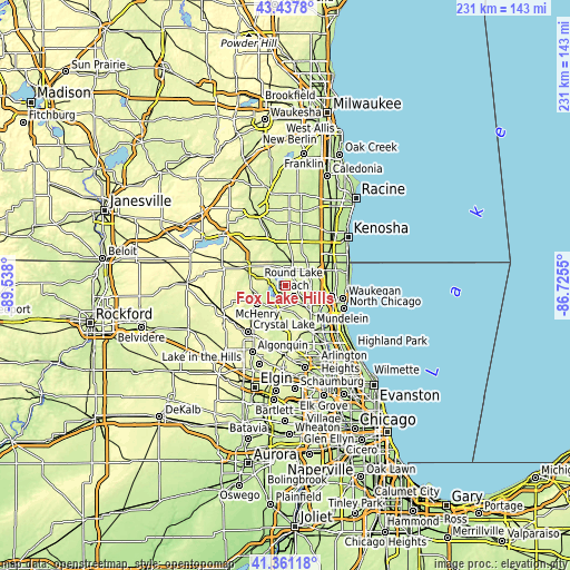 Topographic map of Fox Lake Hills