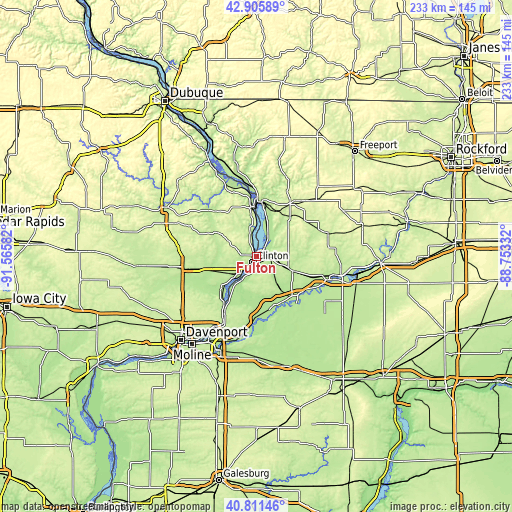 Topographic map of Fulton