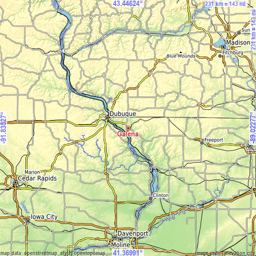 Topographic map of Galena