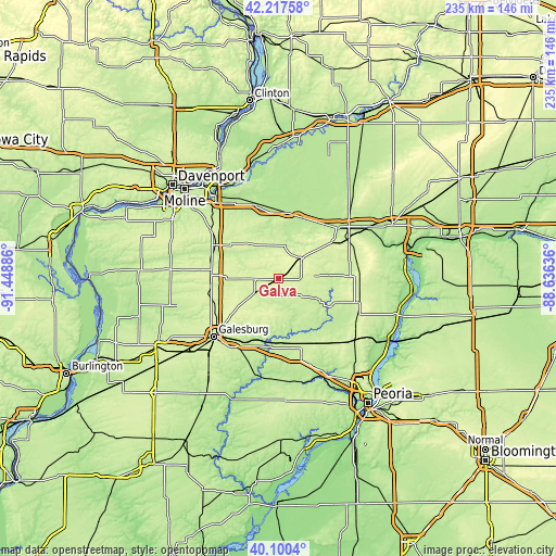 Topographic map of Galva