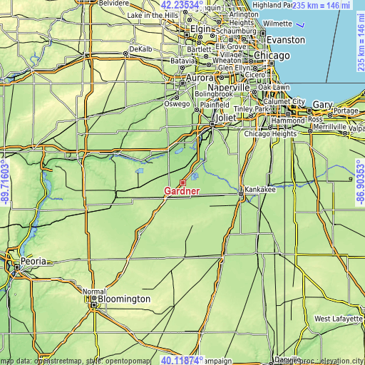 Topographic map of Gardner