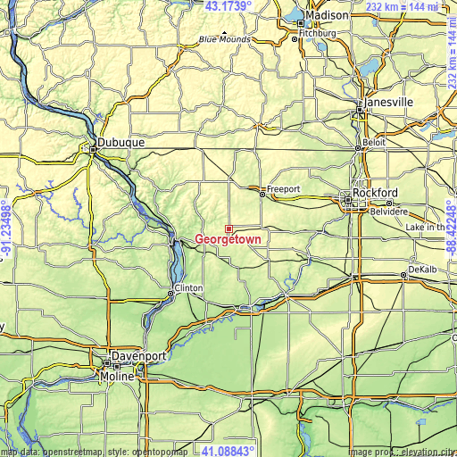 Topographic map of Georgetown