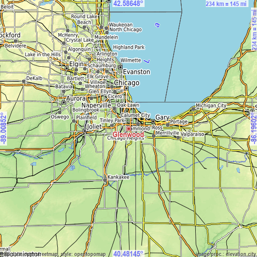 Topographic map of Glenwood