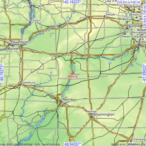 Topographic map of Henry