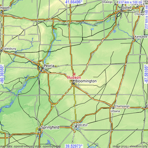 Topographic map of Hudson