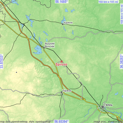 Topographic map of Spirovo