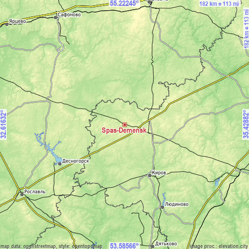 Topographic map of Spas-Demensk