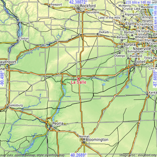 Topographic map of La Salle