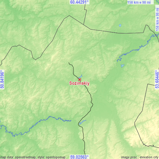 Topographic map of Sozimskiy