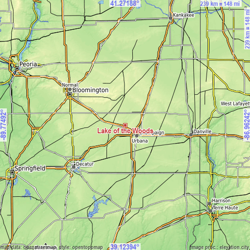 Topographic map of Lake of the Woods