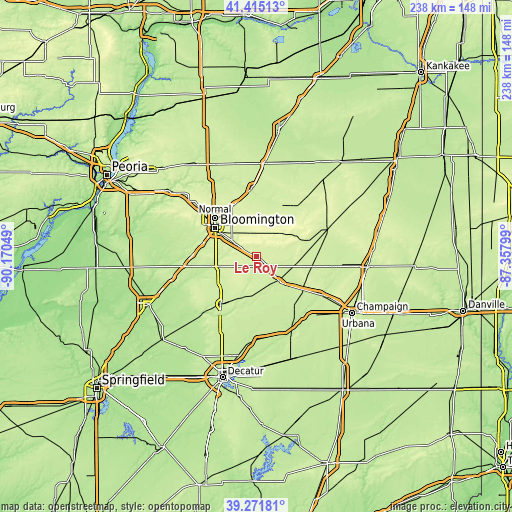 Topographic map of Le Roy