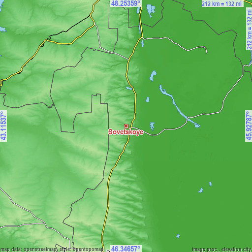 Topographic map of Sovetskoye