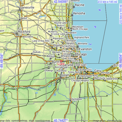 Topographic map of Lisle