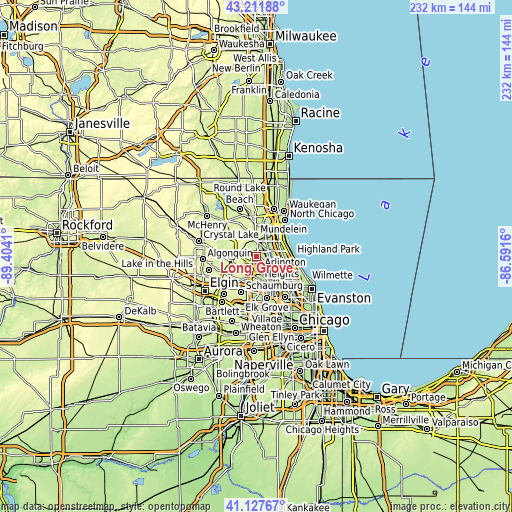 Topographic map of Long Grove