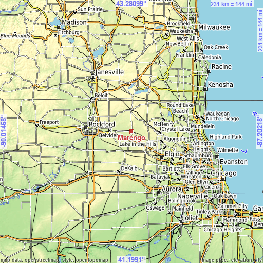 Topographic map of Marengo