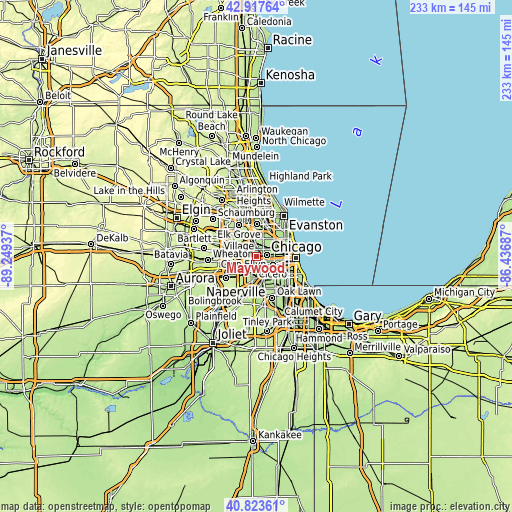 Topographic map of Maywood