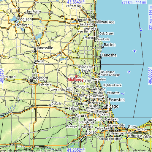 Topographic map of McHenry