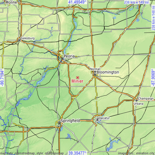 Topographic map of Minier