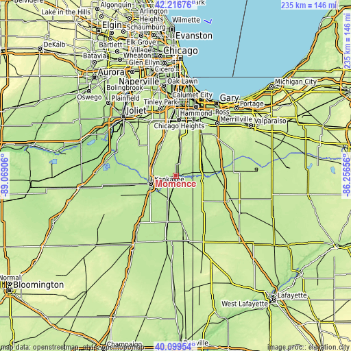 Topographic map of Momence