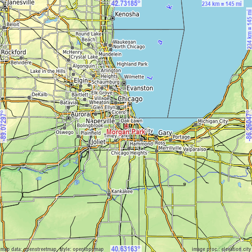 Topographic map of Morgan Park