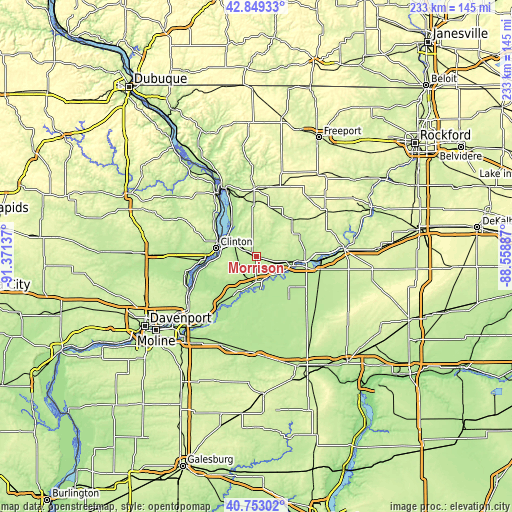 Topographic map of Morrison