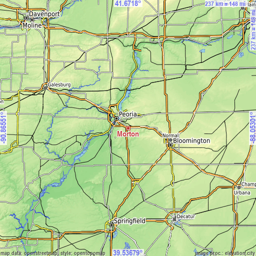 Topographic map of Morton