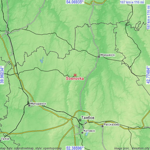 Topographic map of Sosnovka