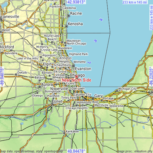 Topographic map of Near North Side