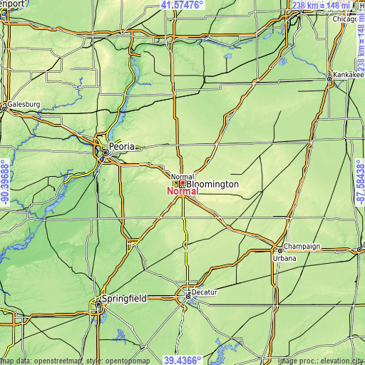 Topographic map of Normal